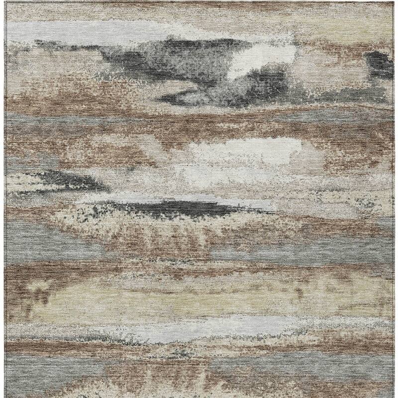 HomeRoots Abstract Transitional Rectangle Outdoor Rug