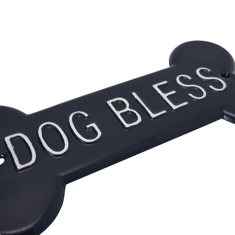 Decorative Metal "Dog Bless" Wall Sign - 9.0"L x 0.3"W x 4.4"H