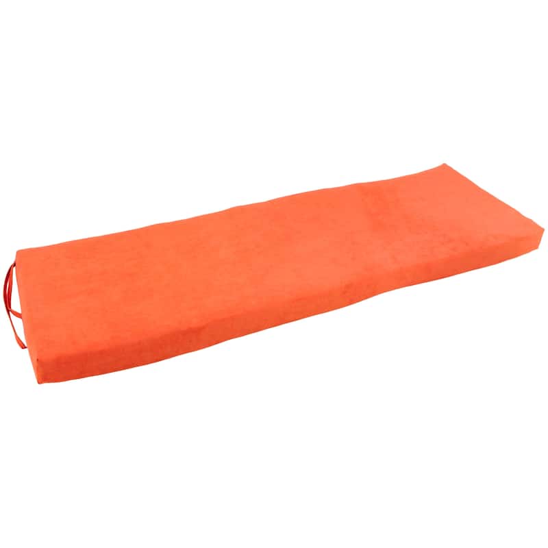 Microsuede Indoor Bench Cushion (48-, 51-, or 54-inches wide) - 54" wide - Tangerine Dream