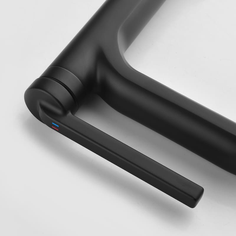 9 in.H Modern Matte Black/ Brushed Gold Single Handle Bathroom Faucet includes Hardware