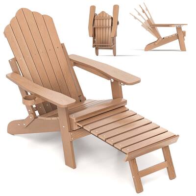 Outdoor HIPS Folding Adirondack Chair Patio Adirondack Chaise Lounge