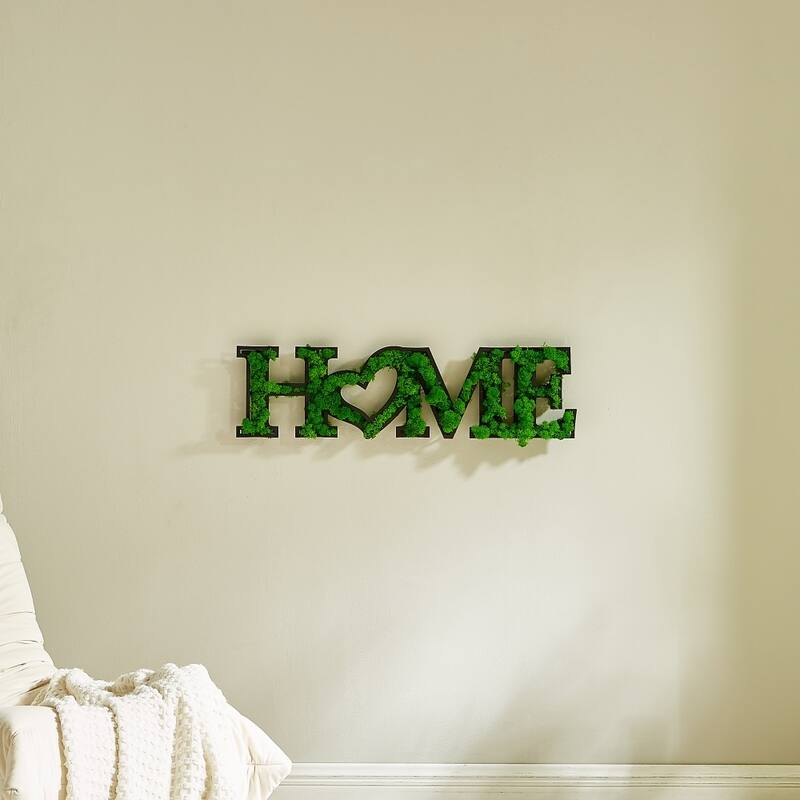 HOME Letter Art Moss Wall Decor On Sale Bed Bath & Beyond 39850885