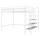 preview thumbnail 15 of 16, Full Size Metal Loft Bed with Storage Ladder and Grid Shelf