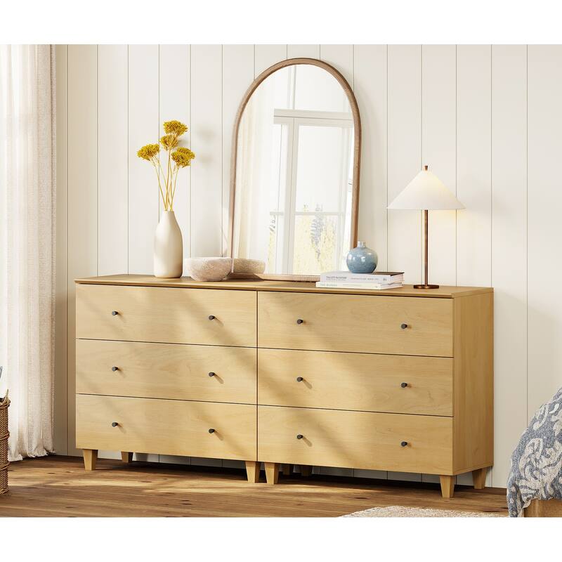 WAMPAT Dresser with 3 Drawers, 35.4" Wide Chest of Drawer for Bedroom