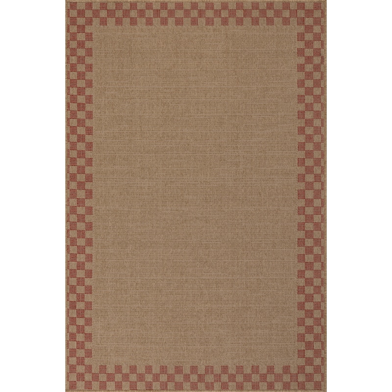 Nuloom Prisellae Bordered Checkered Indoor/Outdoor Area Rug - 8' x 10' - Red - Rectangle