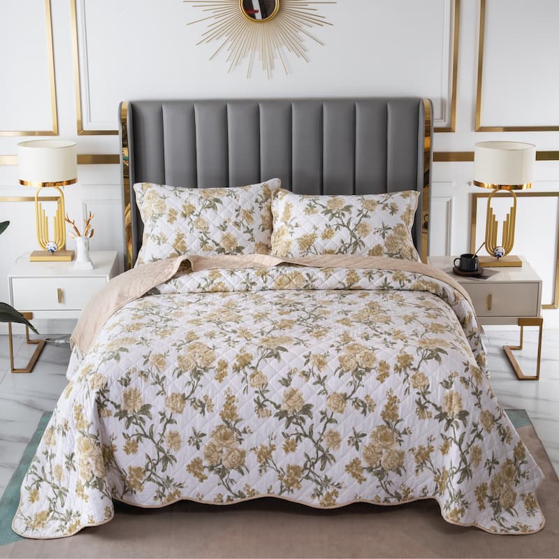 S&S Floral Bedspread Set - Full