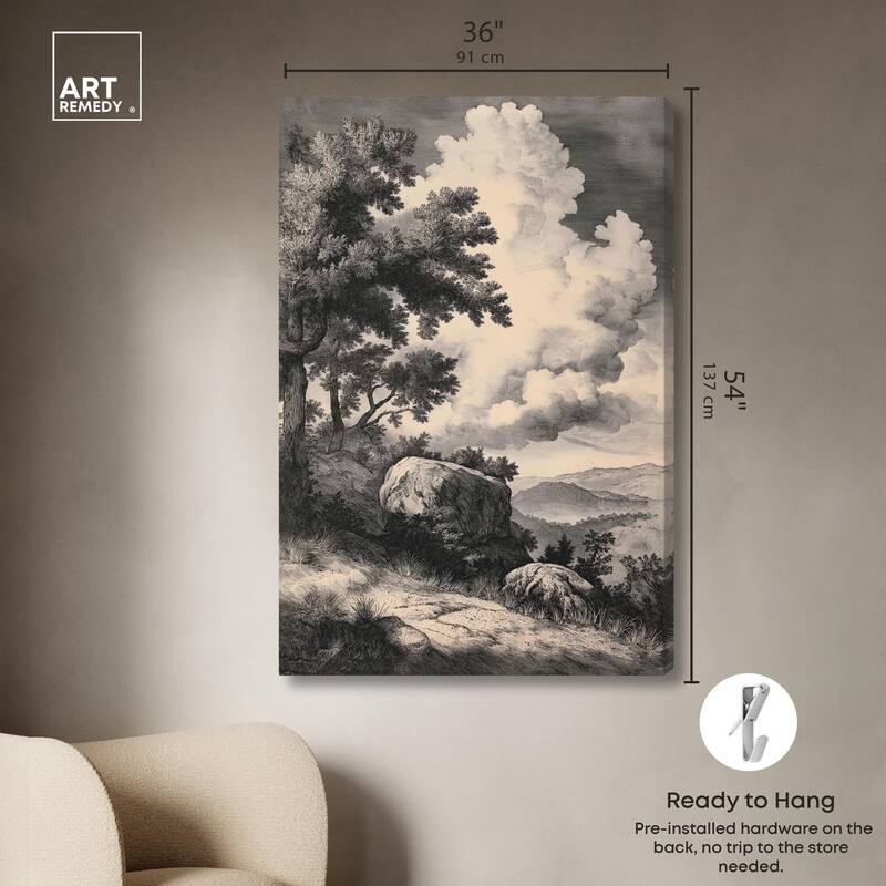Chiaroscuro Cliffs Canvas by Art Remedy, Gallery Wrapped