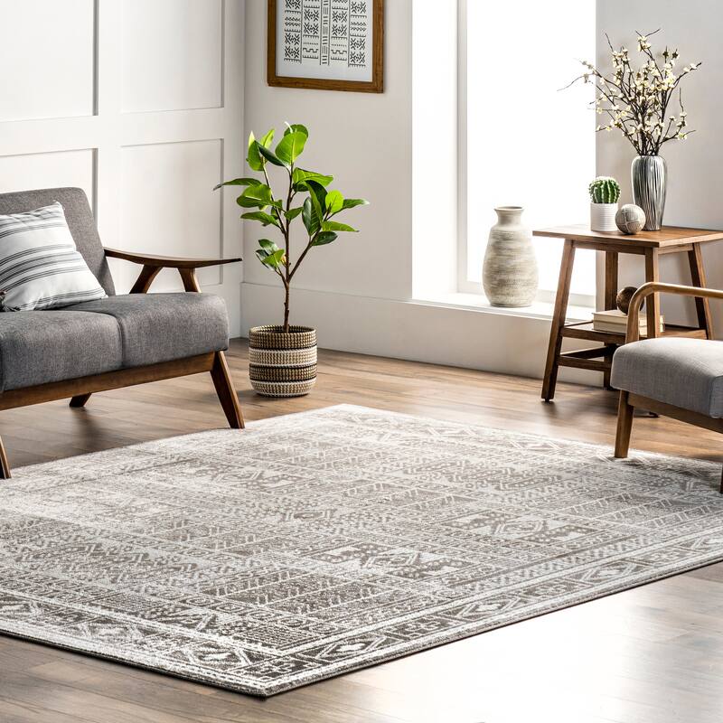 Nuloom Irene Tribal Panel Area Rug - 5' x 8' - Grey - Rectangle