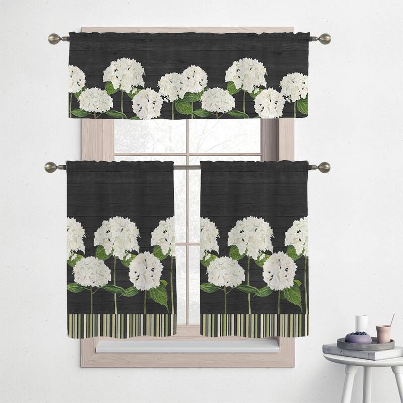 Laural Home Simple Beauty 36" Kitchen Curtain Valance and Tiers Set