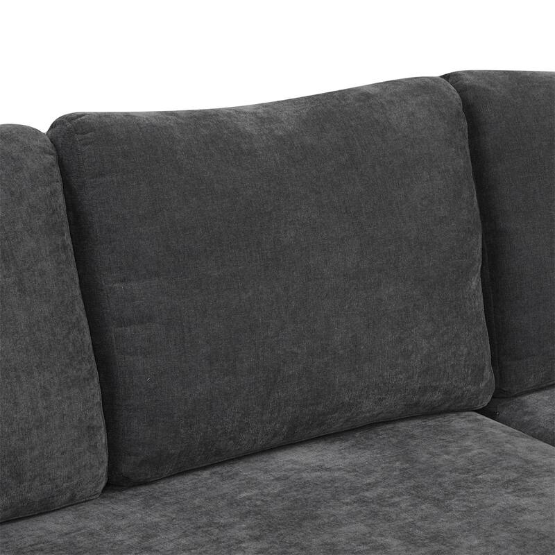 L-shaped Sofa Convertible Sofa Bed Pull Out Sofa Sleeper w/Back Pillow