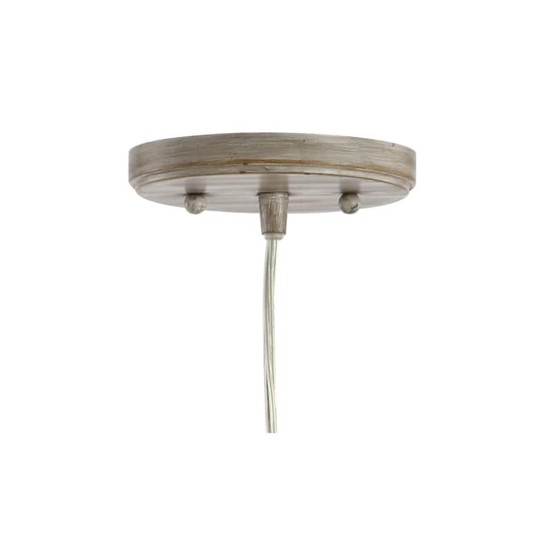 Ira 6.25" Adjustable Greige Glass LED Pendant, Grey/Clear by JONATHAN Y