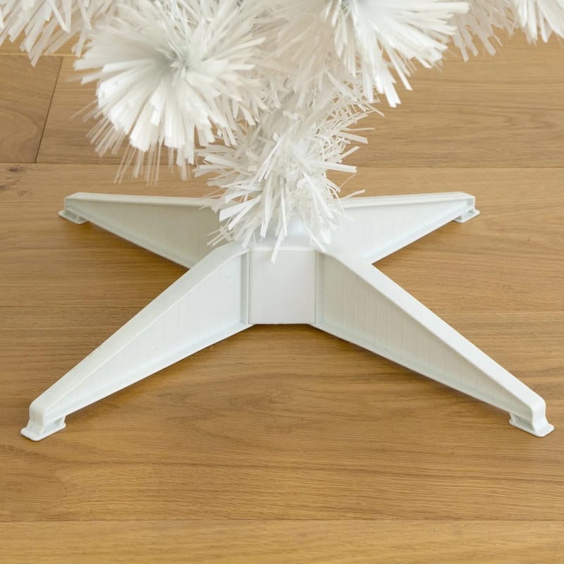 4' Pre-Lit White Fiber Optic Artificial Christmas Tree, Multicolor LED Lights - 4 Foot