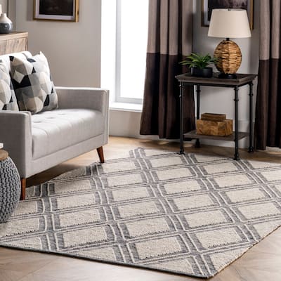 Nuloom Geometric Amada Hand Loomed Textured Diamonds Cotton Area Rug