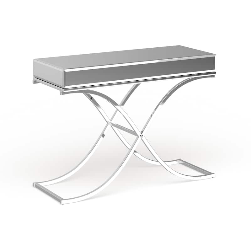 SEI Furniture Olivia Chrome Mirrored Sofa/ Console Table