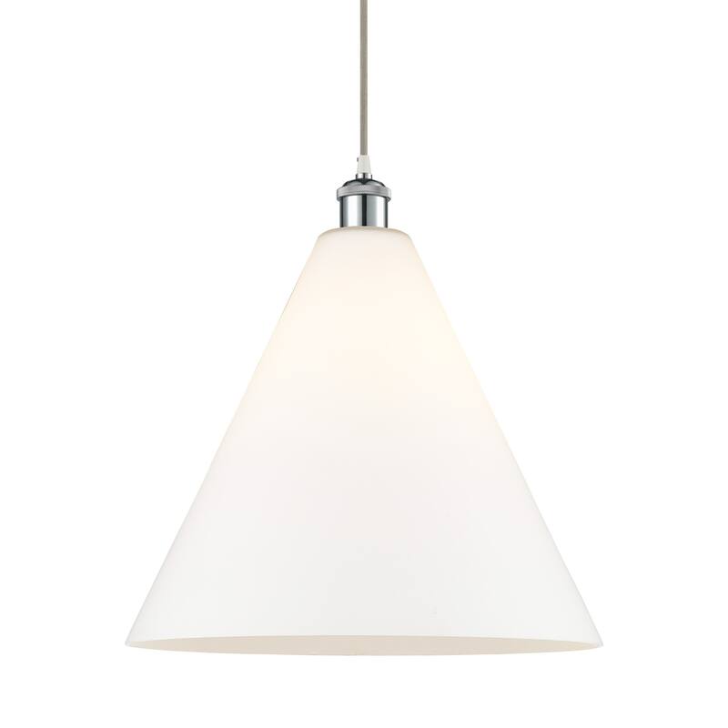 Innovations Lighting 516-1P-19-16 Berkshire Pendant Berkshire 16" Wide - White and Polished Chrome / Matte White