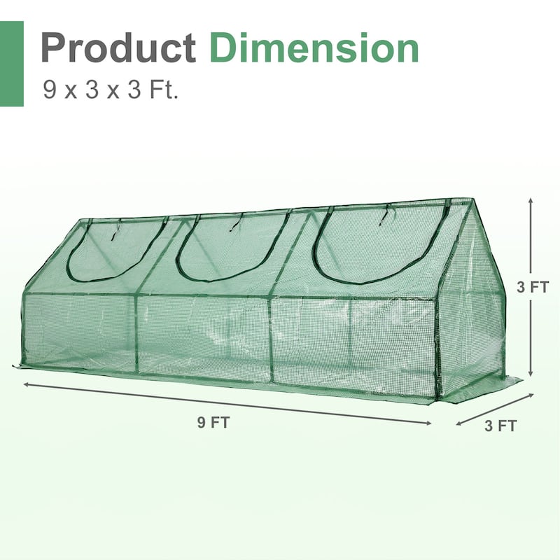 Aoodor Mini Greenhouse with 2 Zipper Doors,