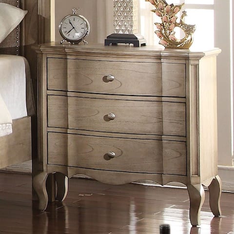 Chelmsford DOVETAIL 3-drawer Nightstand with Felt-Lined Top Drawer and Wooden Cabriole Leg, 30"L x 18"W x 30"H