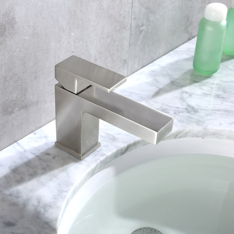Luxier BSH05-S Single Handle Single Hole Bathroom Faucet with Drain