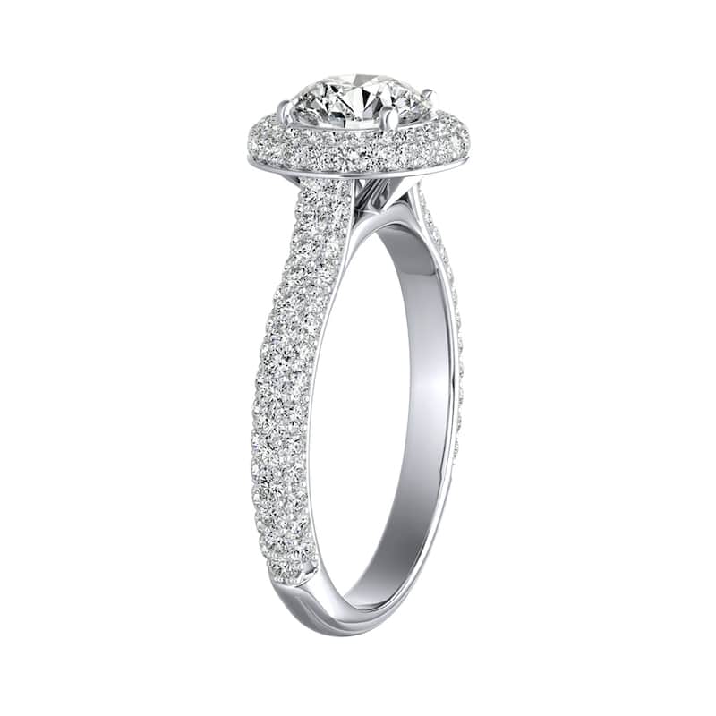 Auriya 14k Gold 1 1/5ctw Pave Round Halo Diamond Engagement Ring (G-H, VS1-VS2)