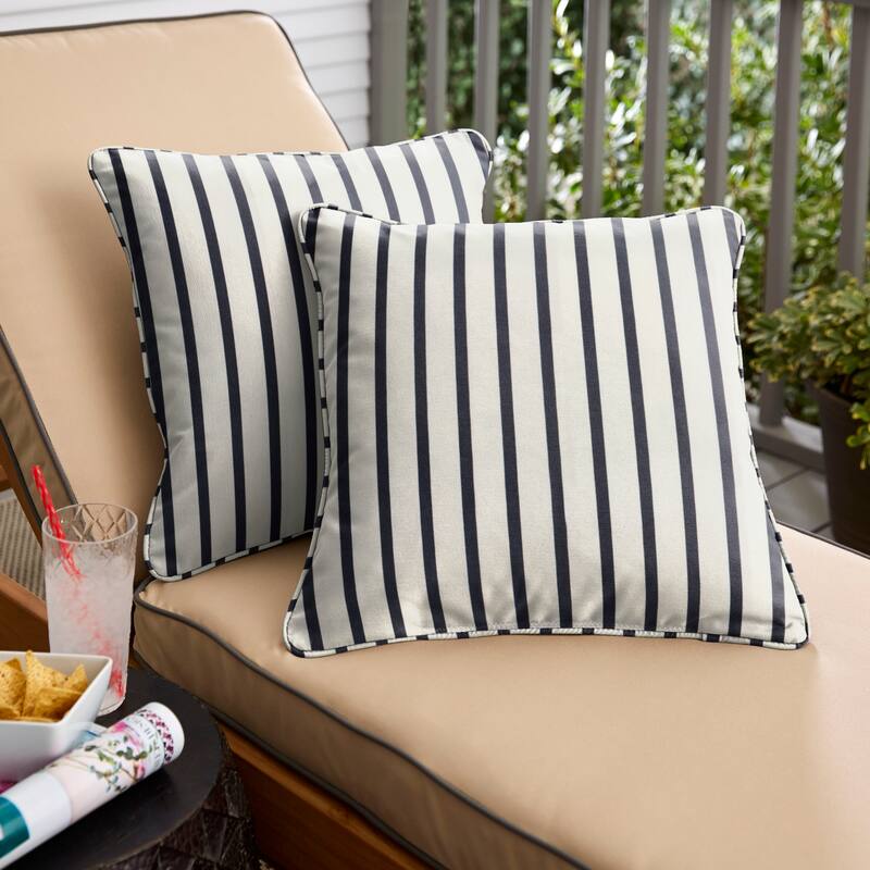 Sunbrella Lido Indigo Corded Indoor/ Outdoor Pillow Set (Set of 2)