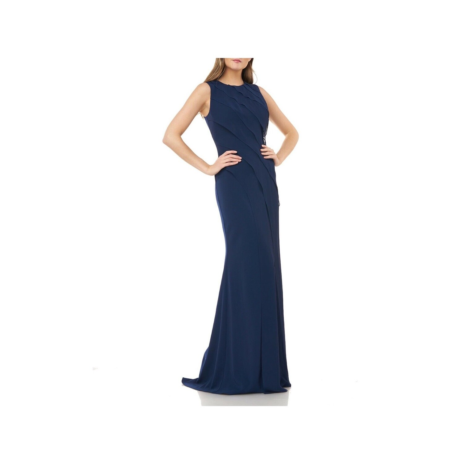 carmen marc valvo navy dress