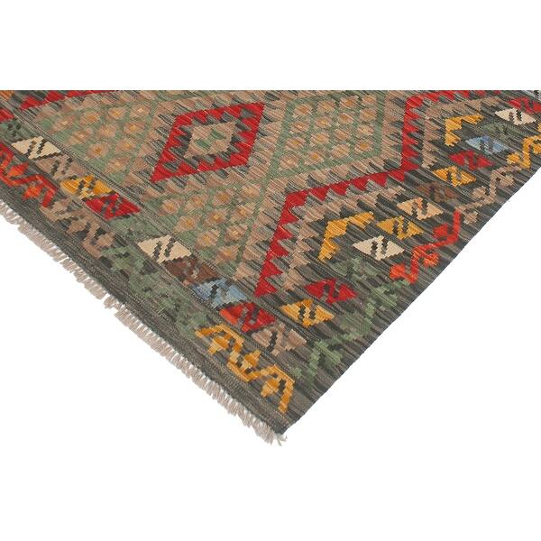Boho Chic Kilim Nicola Red Green Wool Rug 4 2 X 5 5 4 2 X 5 5 Overstock 33014153