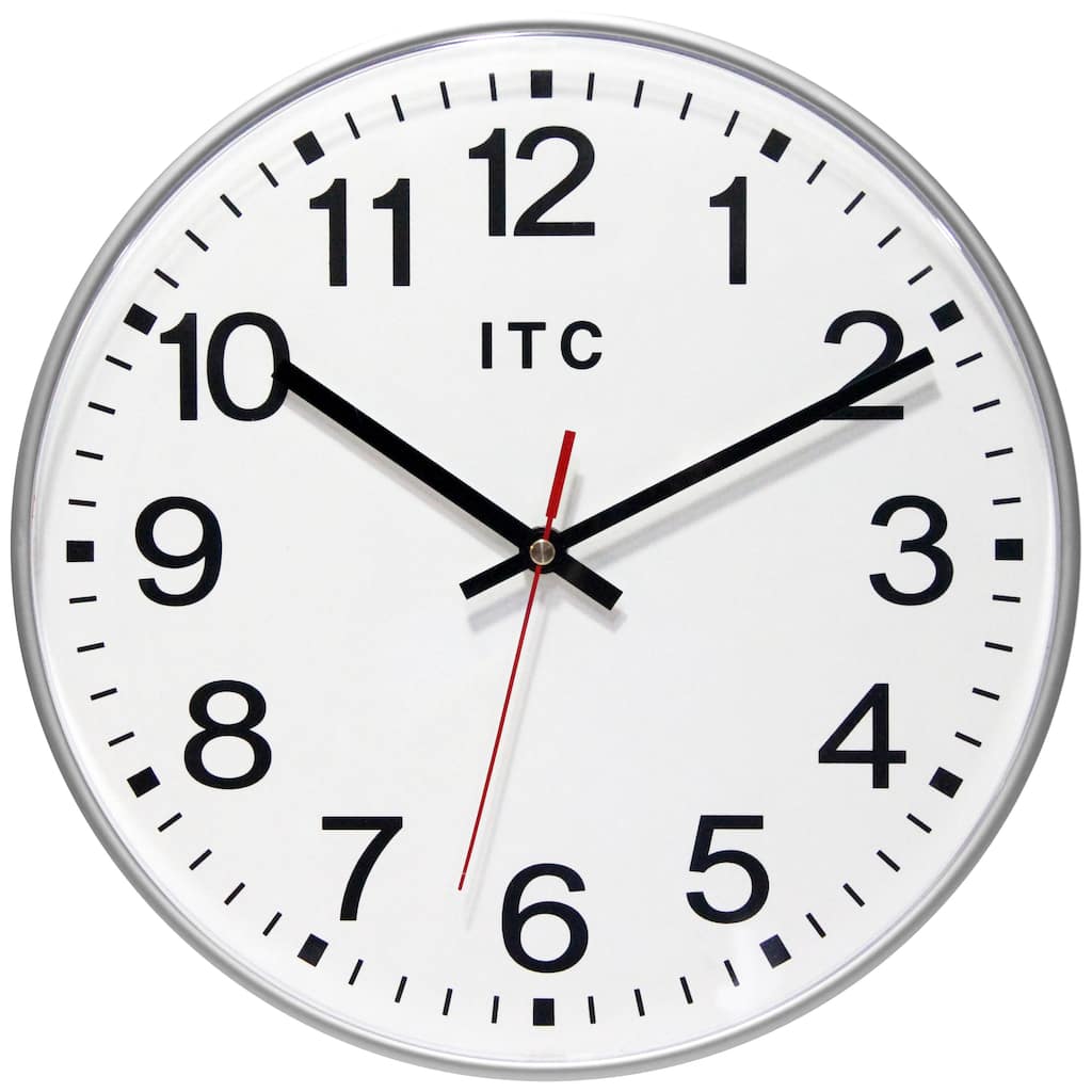 Prosaic 12" Business Clock, Silver - 12 in.