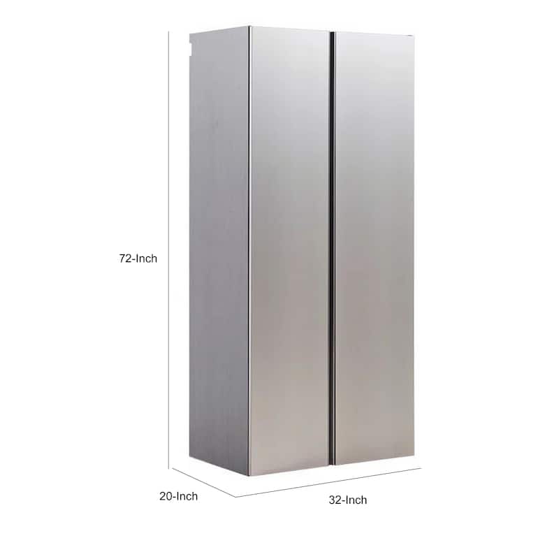 Osy Wall Mounted Tall Storage Garage Cabinet, 4 Shelves, Double Door, Gray