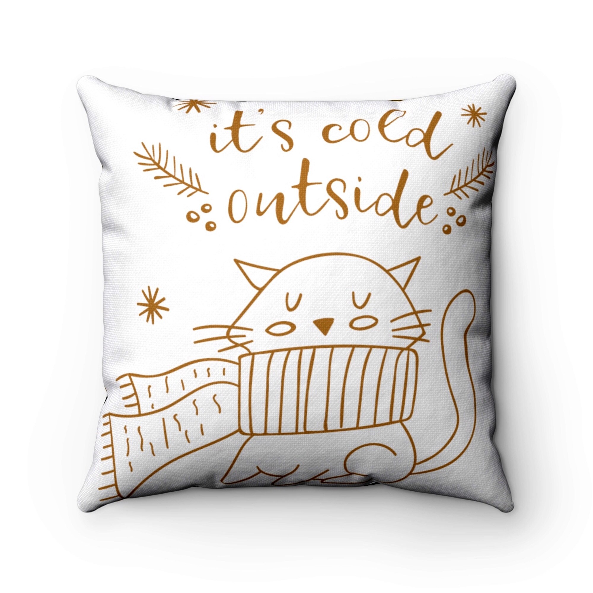 Shop Cute Christmas Cat Reversible Throw Pillow Cover For Kids