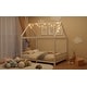 preview thumbnail 8 of 14, White Full House Bed with Guardrail & LED - Charming & Secure Design