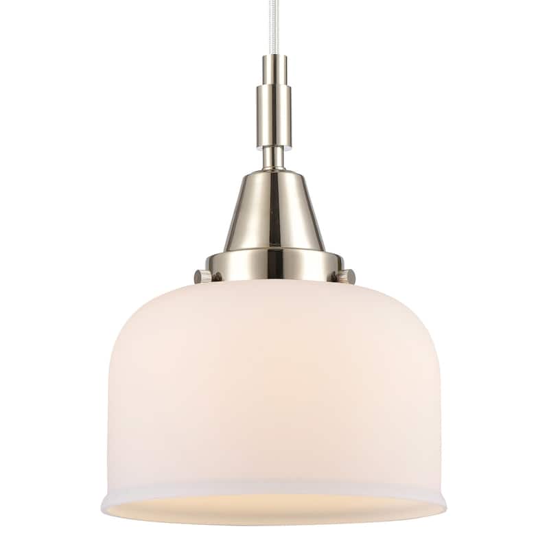 Innovations Lighting 447-1P-G71 Bell 8" Wide Mini Pendant with Matte - Polished Nickel