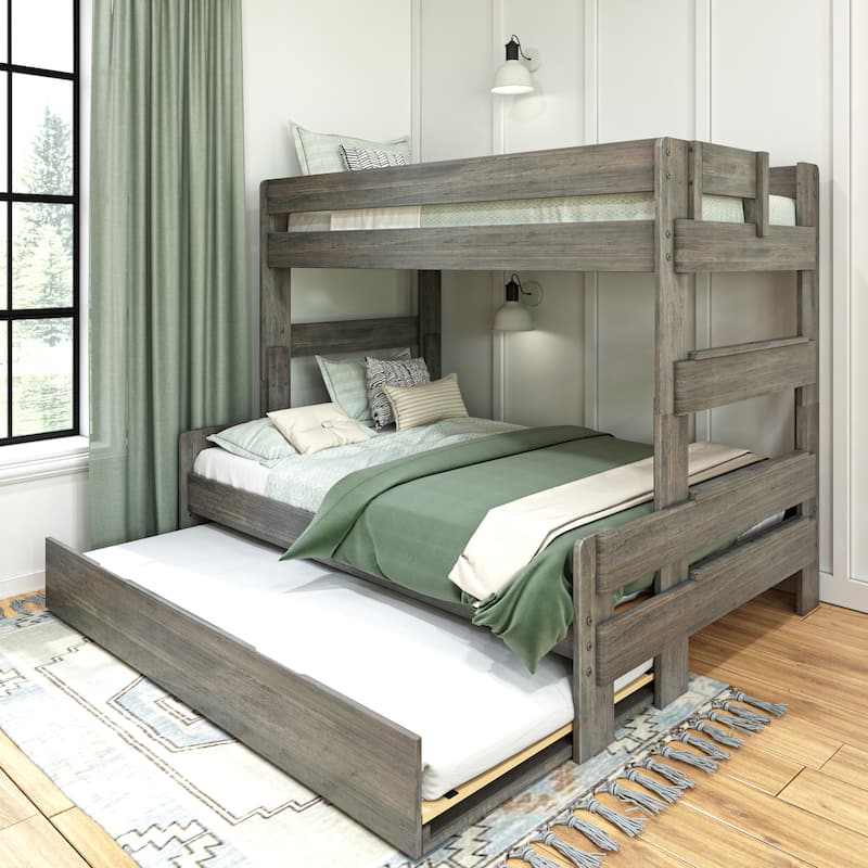 Max and Lily Farmhouse Twin over Full Bunk Bed with Trundle - Overstock ...