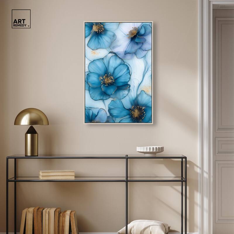 Gilded Cyanescence Canvas by Art Remedy