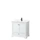 Option White, Black Trim, White Quartz Top
