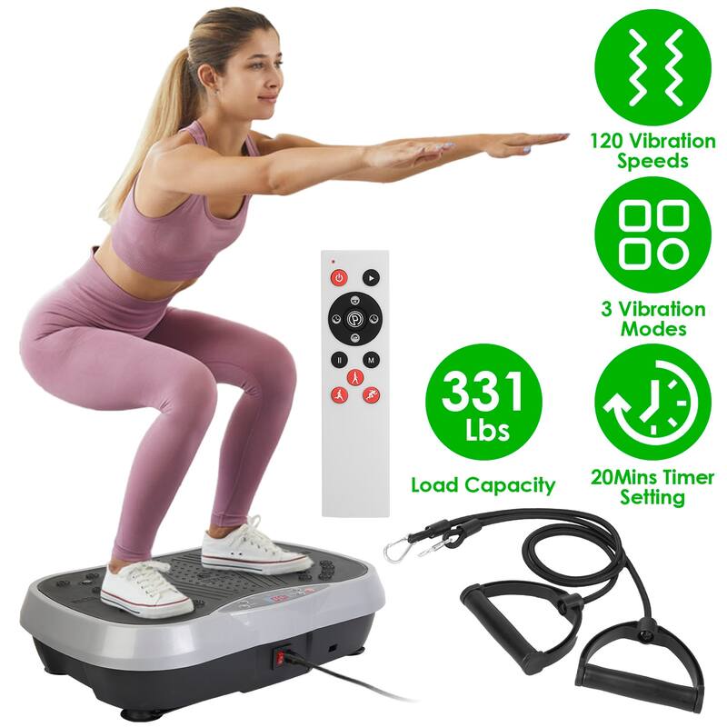 Vibration Exercise Platform With Remote Weight Loss Fat Burner - 18.11 x 11.81 x 5.11in