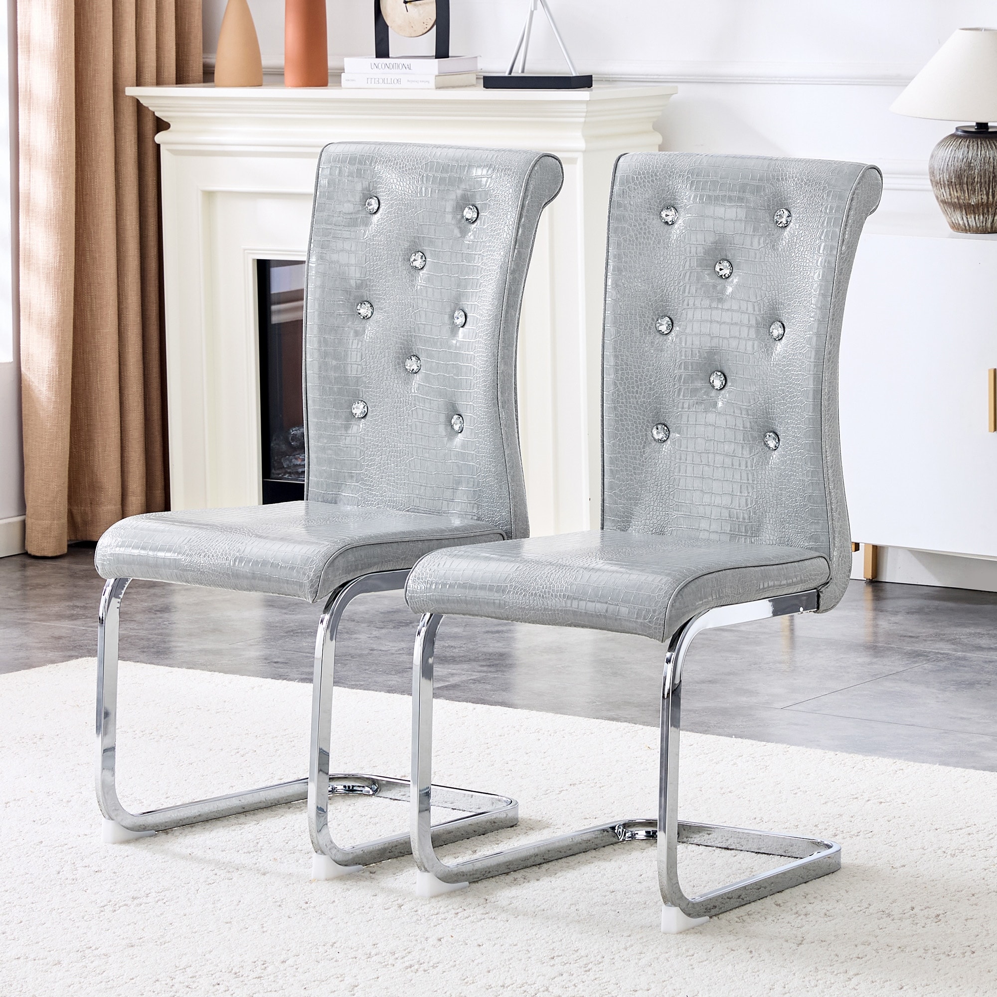 Set of 4 Retro Upholstered Dining Chairs