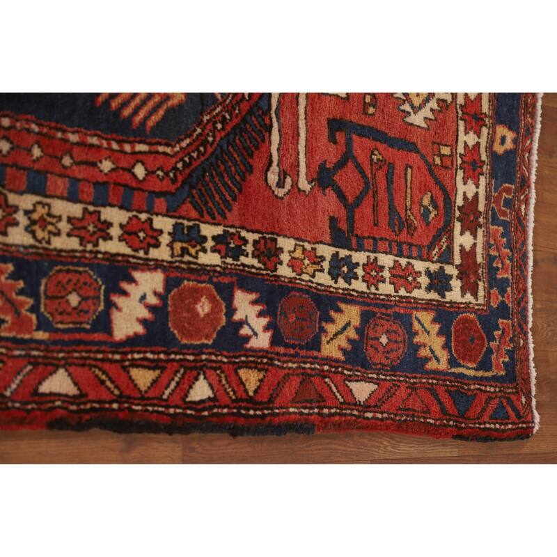 Handmade Vegetable Dye Ardebil Persian Vintage Runner Rug - 3'5"x 10'4"