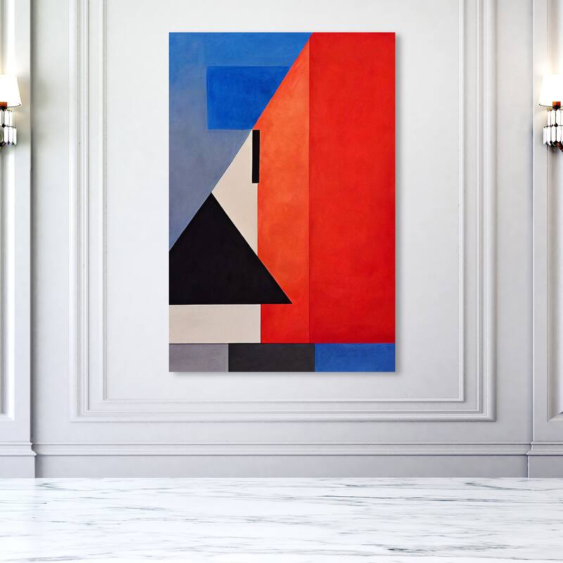 Wynwood Studio Abstract Abstract Plans Red and Modern & Contemporary Wall Art Canvas Print - 54 x 36