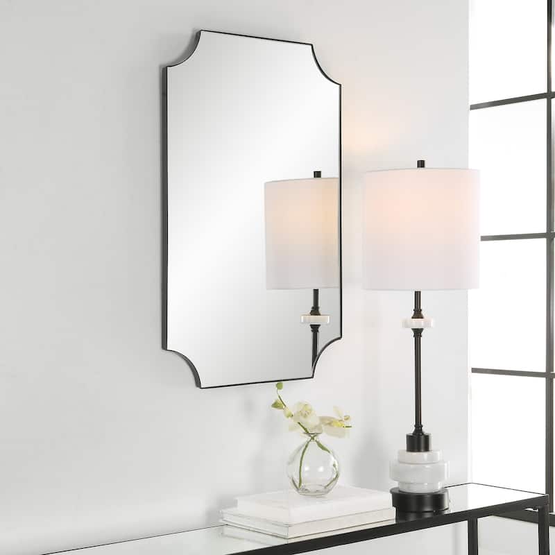 Satin Black Wall Mirror - 20"W x 32"H x 1"D