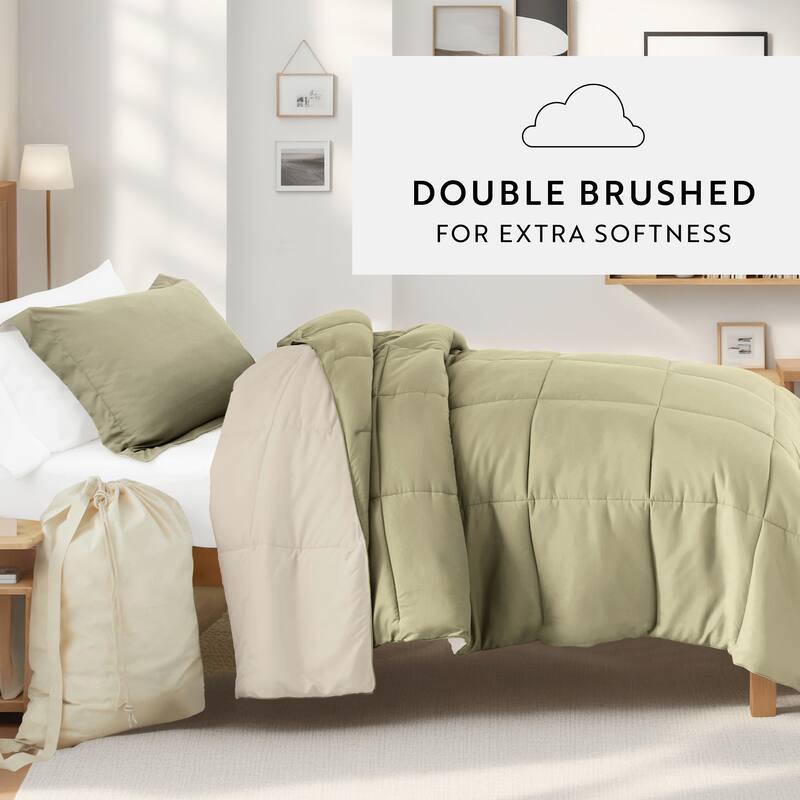 8pc Twin XL Solid Dorm Bedding Bundle