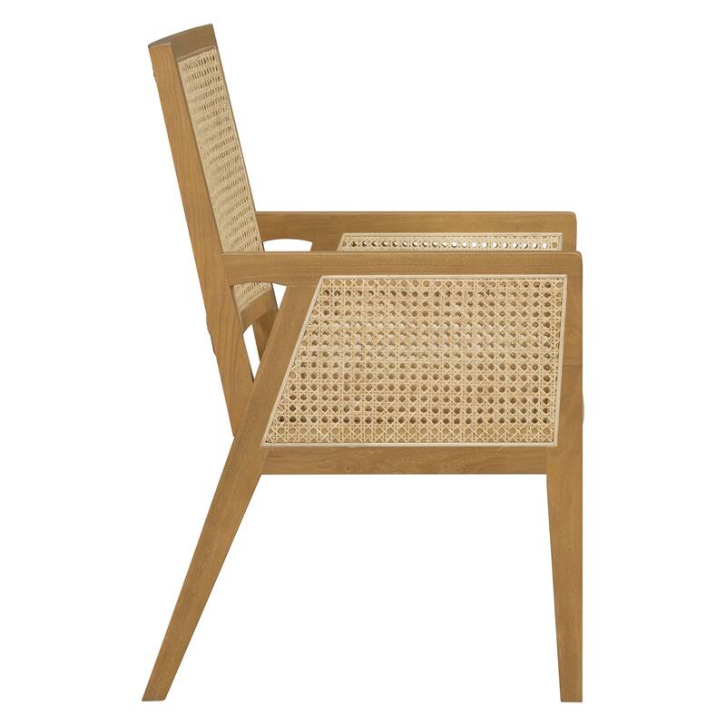 Christopher Knight Home - Set of 2 Coastal Rattan Upholstered Dining Chair with Solid Rubber Wood Frame