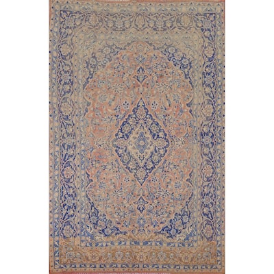 Mashad Vintage Persian Area Rug Hand-Knotted Wool Carpet - 6'6" x 9'8"