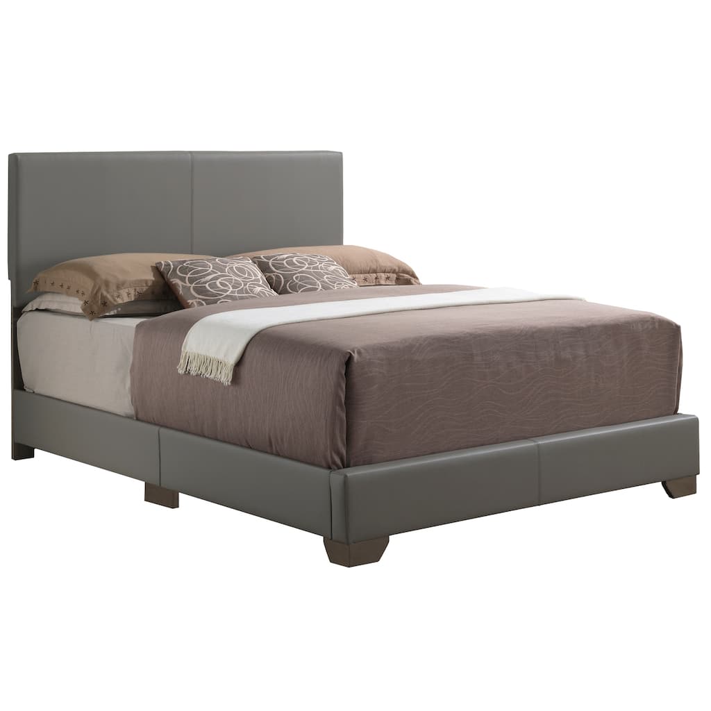 Gothic Grandeur Bed - Light Grey Upholstered Platform Bed Frame - Modern Bedroom Furniture