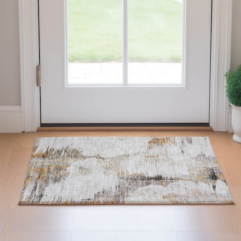 Premium Washable Super Soft Modern Impressions Mayfield Rug - Beige - 1' 8" x 2' 6" - Rectangle