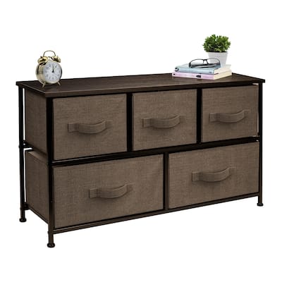 Dresser w/ 5 Drawers Furniture Storage Chest for Home, Bedroom