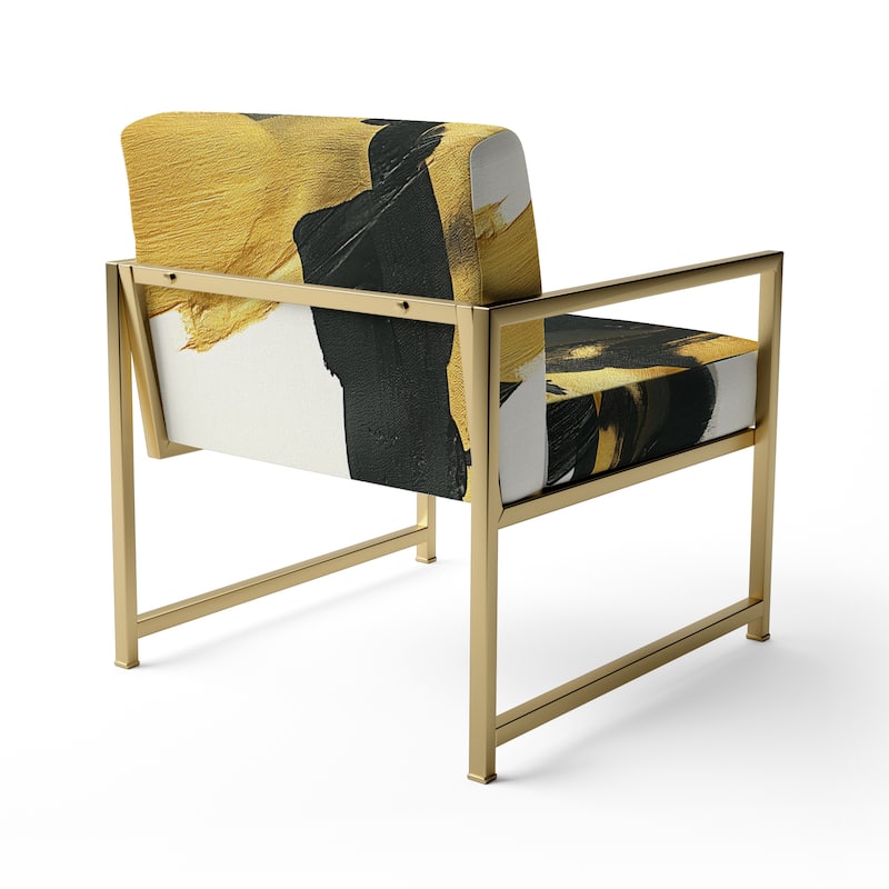 Designart "Geometric Black And Teal IV" Upholstered Abstract Accent Chair - Modern Arm Chair For Bedroom