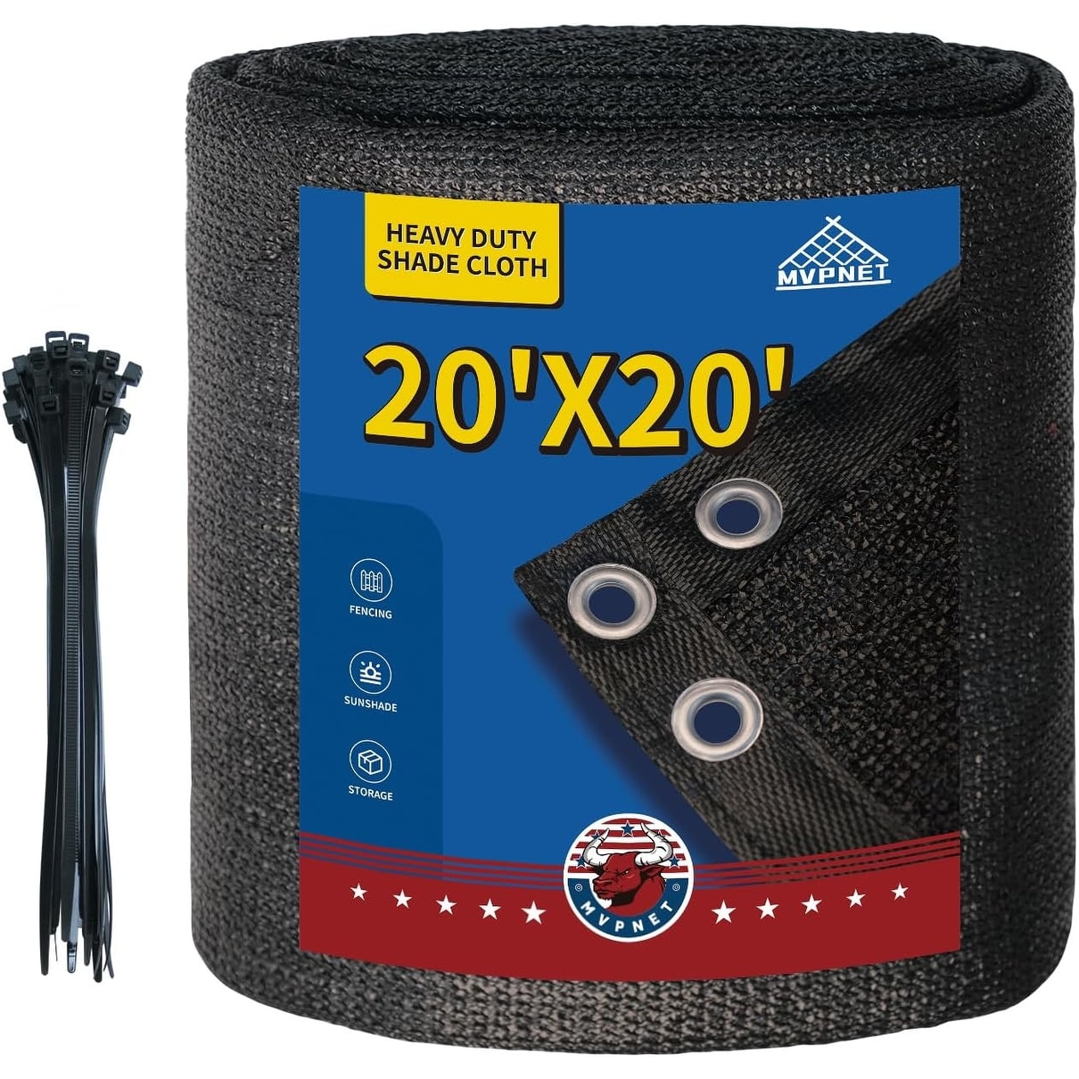 90% UV Block Shade Cloth 20x20 FT, Heavy-Duty HDPE Mesh Tarp with Reinforced Edges & Grommets for Patio, Garden, Greenhouse