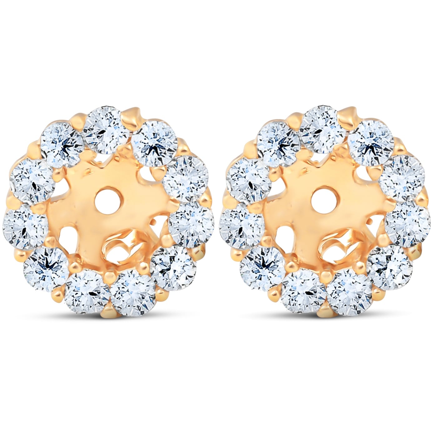 Bliss Diamond Halo Diamond Earring Jackets Yellow Gold (4mm)