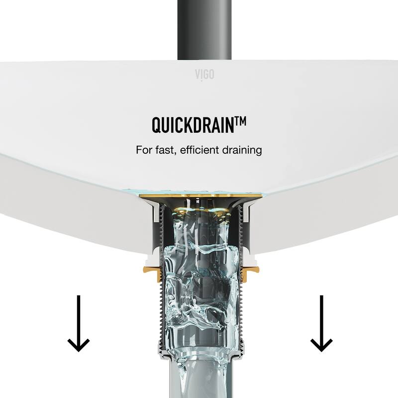 VIGO 1.75" W Vessel Bathroom Sink Grid Drain