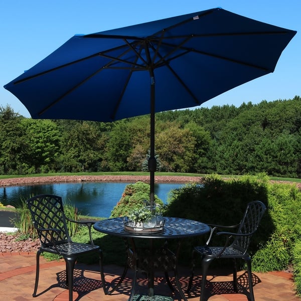 fully automatic 9-foot patio umbrella with sunbrella fabric Midtown Umbrellas The Swilt 9 Ft 360 Swivel & Tilt Mechanism, & 8 Fiberglass Ribs Outdoor Umbrella for Deck, Pool & Cafes tilt mechanism has got you covered Offset 9-Foot-Tall Patio Umbrellas at